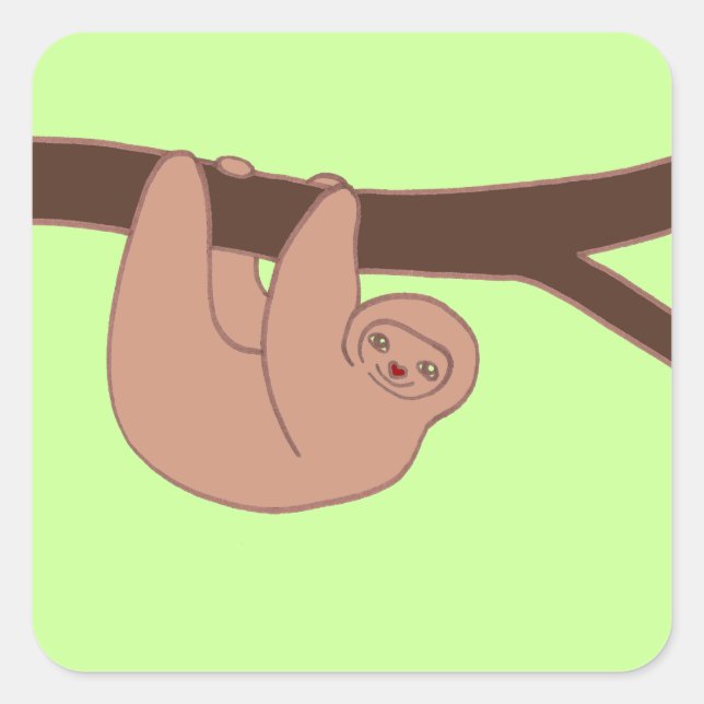 Brown Smiling Sloth with Heart Nose Sticker (Front)