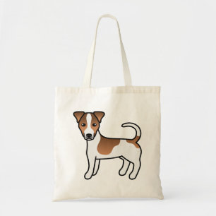 Brown Smooth Coat Jack Russell Terrier Cartoon Dog Tote Bag