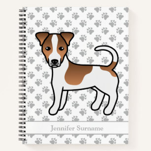 Brown Smooth Coat Jack Russell Terrier Dog & Name Notebook