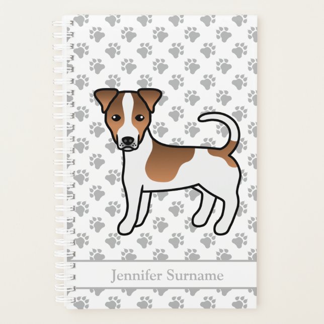 Brown Smooth Coat Jack Russell Terrier Dog & Name Planner (Front)