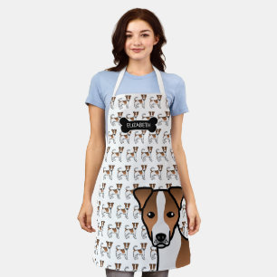 Brown Smooth Coat Jack Russell Terrier & Name Apron