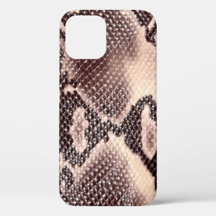 Brown snake leather texture iPhone 12 case
