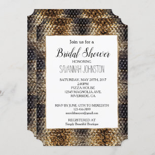 Brown Snake Skin Invitation