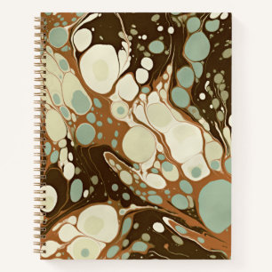 Brown Snake Skin Marbled Paper Retro Notebook