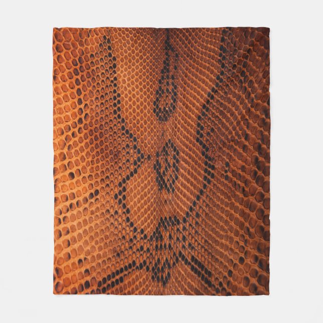 Brown snake skin pattern - natural backgroundbackg fleece blanket (Front)