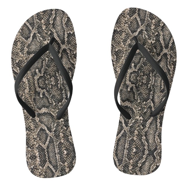 brown snake skin pattern | thongs (Footbed)