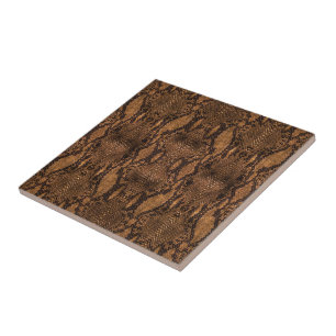 Brown Snake Skin Print Ceramic Tile