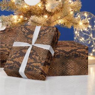 Brown Snake Skin Print Wrapping Paper
