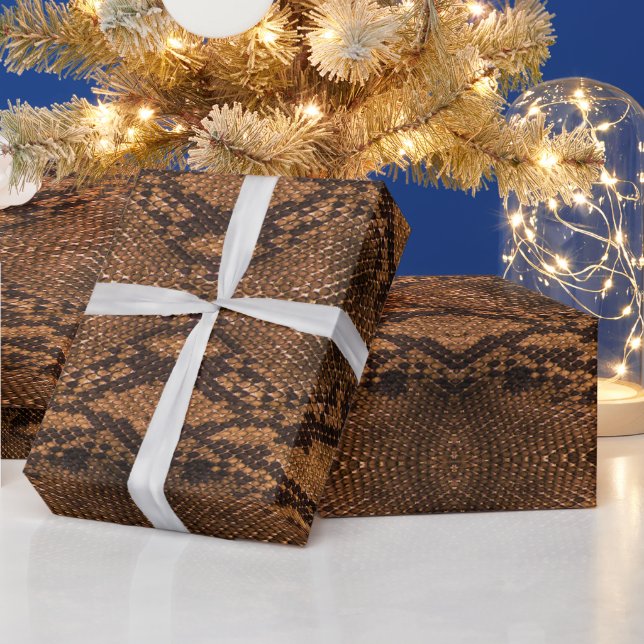 Brown Snake Skin Print Wrapping Paper (Holidays)