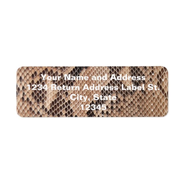 Brown Snakeskin Look Return Address Label (Front)