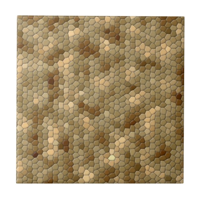 Brown Snakeskin Pattern Ceramic Tile (Front)