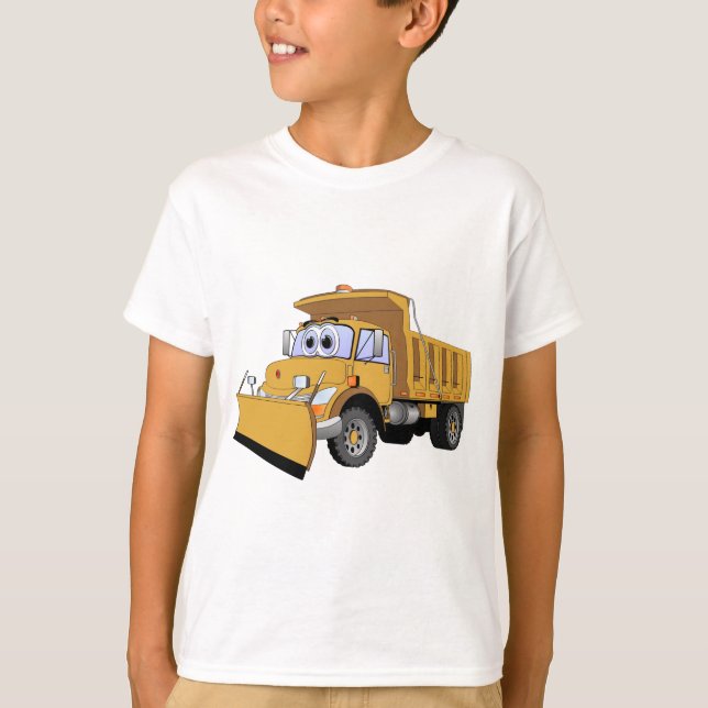 Brown Snow Plough Cartoon T-Shirt (Front)