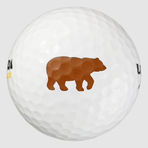 Brown Solid Bear Golf Balls