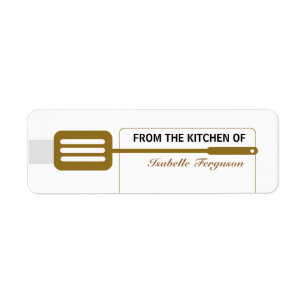 Brown Spatula Kitchen Return Address Label