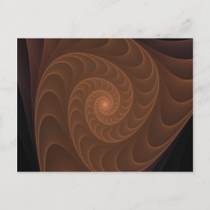 Brown Spiral Fractal Postcard