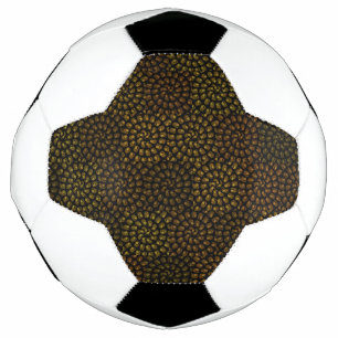 Brown Spiral Lion Heads Pattern, Soccer Ball