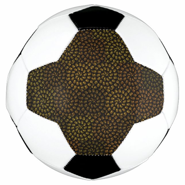 Brown Spiral Lion Heads Pattern,  Soccer Ball (Front)