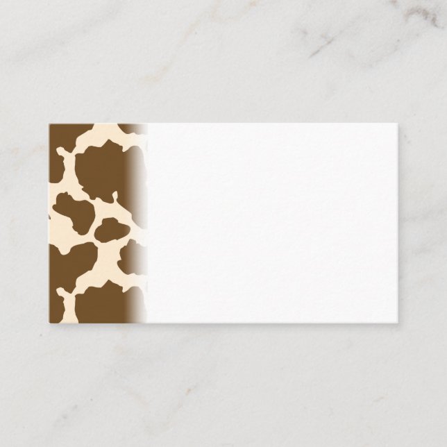 Brown Spots Cow Print Farmer Farm Animals Classy Business Card (Front)