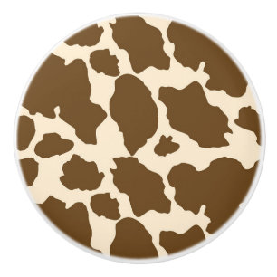 Brown Spots Cow Print Farmer Farm Animals Classy Ceramic Knob