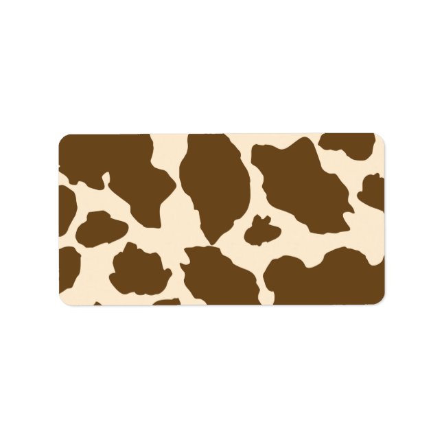 Brown Spots Cow Print Farmer Farm Animals Classy Label (Front)