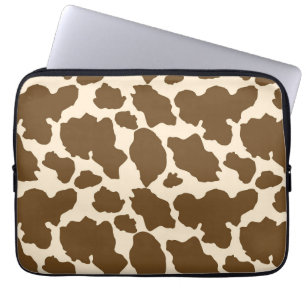 Brown Spots Cow Print Farmer Farm Animals Classy Laptop Sleeve