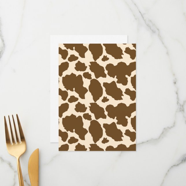 Brown Spots Cow Print Farmer Farm Animals Classy Menu (Front/Back In Situ)