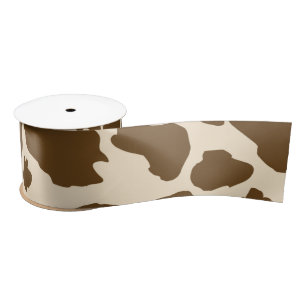 Brown Spots Cow Print Farmer Farm Animals Classy Satin Ribbon