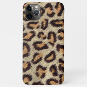 Brown spots leopard faux fur iPhone 11 pro max case