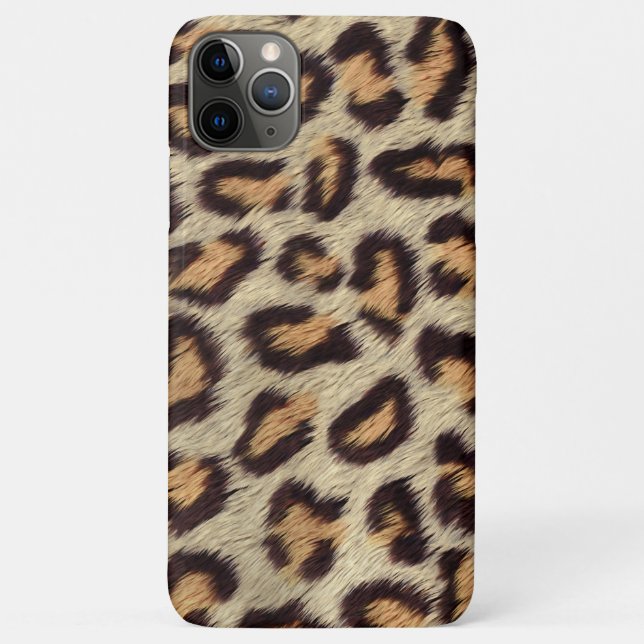 Brown spots leopard faux fur Case-Mate iPhone case (Back)