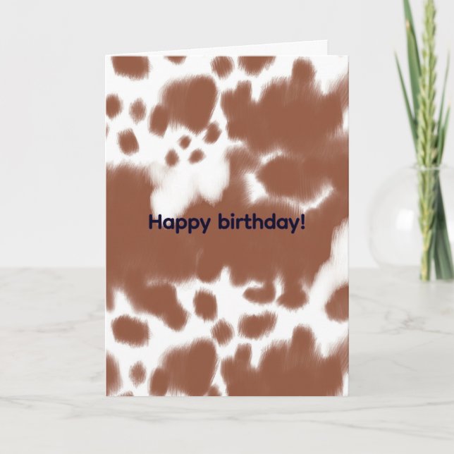 Brown spotted cow hide card (Front)