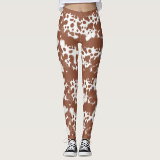 Brown spotted cow hide leggings