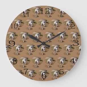 Brown Spotty Dalmatian, Large Clock