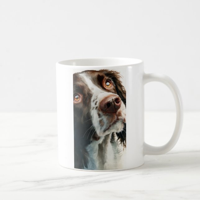 Brown springer spaniel portrait coffee mug (Right)