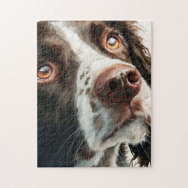Brown springer spaniel portrait jigsaw puzzle (Vertical)