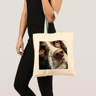 Brown springer spaniel portrait tote bag