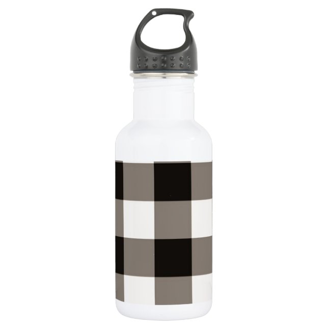 Brown Square Check 532 Ml Water Bottle (Front)