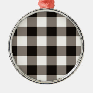 Brown Square Check Metal Tree Decoration