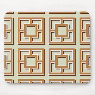 Brown Square Pattern Mouse Pad