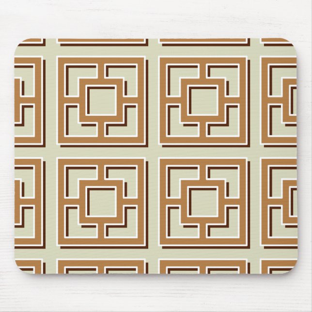 Brown Square Pattern Mouse Pad (Front)