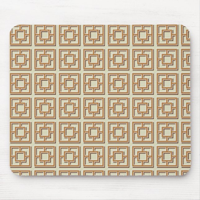 Brown Square Pattern Mouse Pad (Front)