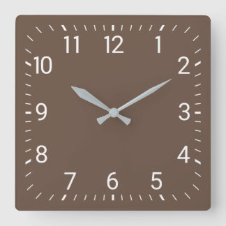 Brown Square Wall Clock