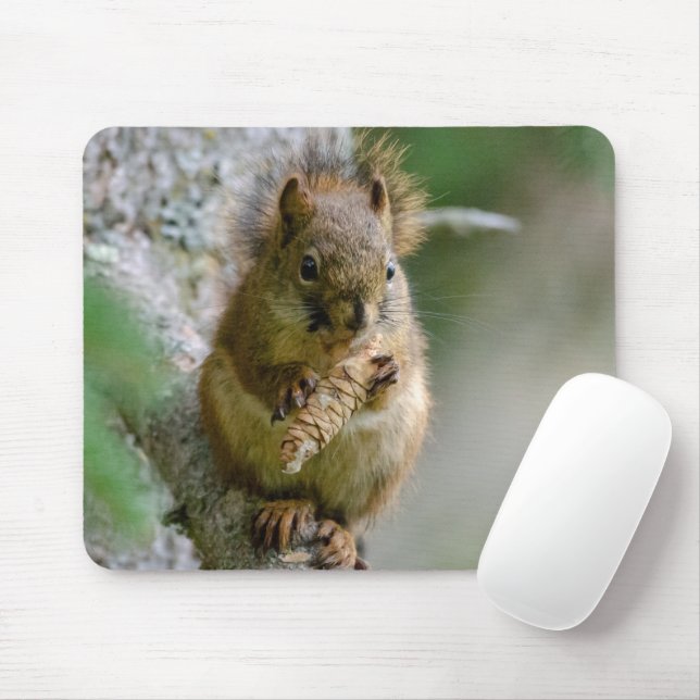 Brown Squirrel Among Branches – Canadian Wildlife  Mouse Pad (With Mouse)