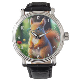 Brown Squirrel Sitting On Grass-43543 Watch