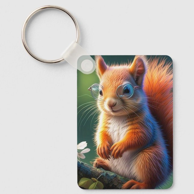 Brown Squirrel Sitting on The Branch-567656 Key Ring (Front)