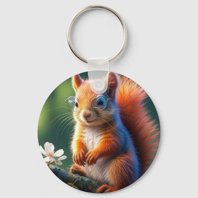 Brown Squirrel Sitting on The Branch-567656 Key Ring (Front)