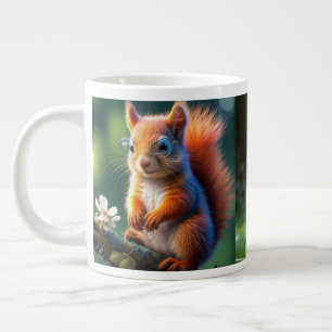 Brown Squirrel Sitting on The Branch-567656 Large Coffee Mug