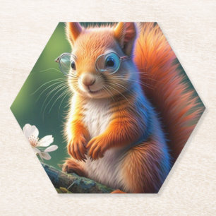 Brown Squirrel Sitting on The Branch-567656 Paper Coaster