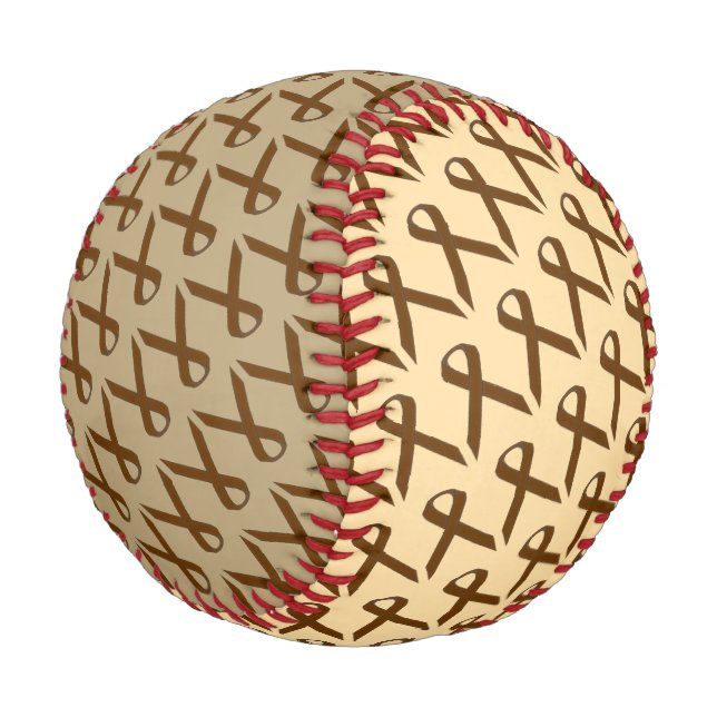 Brown Standard Ribbon by Kenneth Yoncich Baseball (Angled)