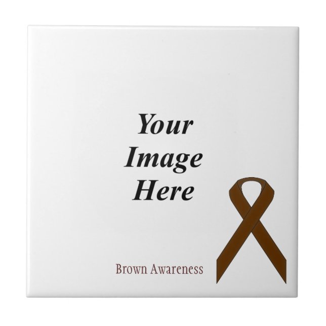 Brown Standard Ribbon by Kenneth Yoncich Ceramic Tile (Front)