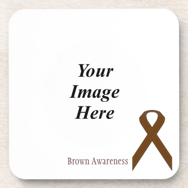 Brown Standard Ribbon by Kenneth Yoncich Coaster (Front)